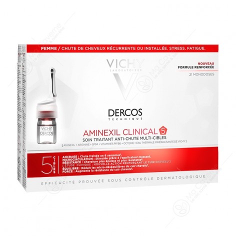 VICHY Dercos Aminexil Clinical 5 Femme Bt21Amp-2
