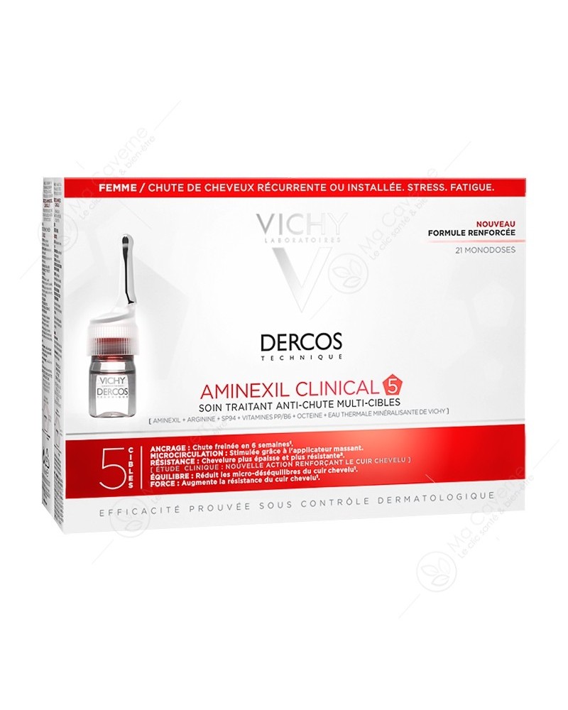 VICHY Dercos Aminexil Clinical 5 Femme Bt21Amp-2