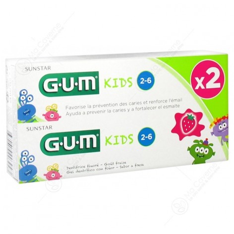 GUM Dentifrice Duo Kids 2X50ml-1