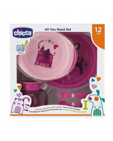 CHICCO Coffret Repas Fille 12M+-1