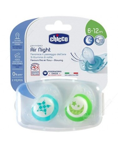 CHICCO Sucette Physio Air Night 6-12 M 2Pc-1