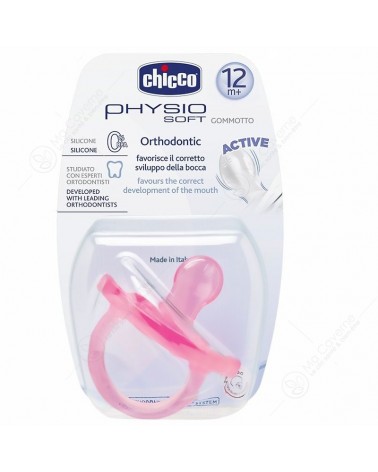 CHICCO Sucette Phy-Soft Activ Rose 12M+-1