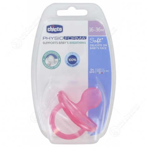 CHICCO Sucette Phy-Soft Rose Silicone 12M + 1