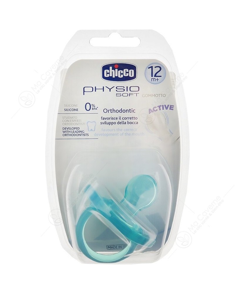 CHICCO Sucette Phy-Soft Vert Silicone 12M+-1
