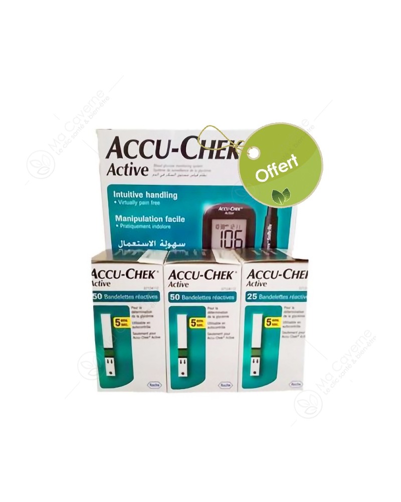 ACCU-CHEK Active Coffret 125 Bandelettes + Lecteur Gratuit-1