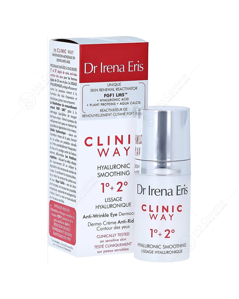 Dr Irena Eris Clinic Way 1° + 2° Crème Yeux Hyaluronic Smoothing 15ml-1