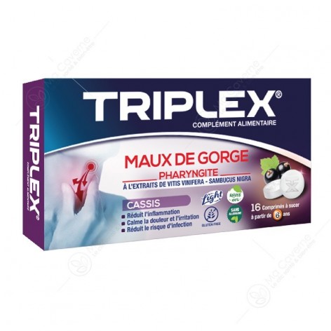 L'ENVOL PHARMA TRIPLEX Maux de Gorge Cassis Bt16-1
