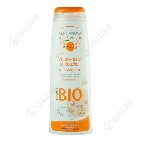 ALPHANOVA Kids Gel Lavant 3en1 Bio Abricot 250 ml-1