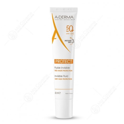 A-DERMA Protect Fluide Solaire Invisible Très Haute Protection SPF50+ Tube 40ml-1