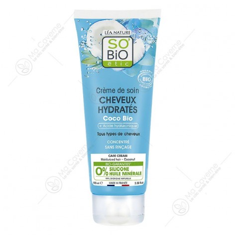 SO'BiO Crème de Soins Cheveux Hydratés Coco Bio 100ml