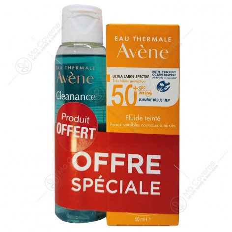 AVÈNE Pack Fluide Teinté SPF50+ 50ml + Cleanance Gel 100ml