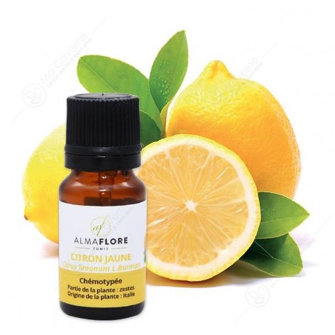 ALMAFLORE Huile Essentielle de Citron Jaune Bio 10ml-1